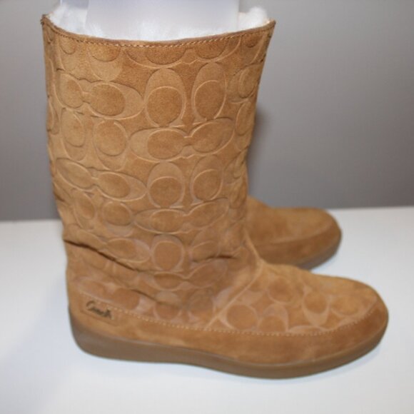 Coach Teri Signature Suede Ladies Boots (Fits 8.5M) - Picture 4 of 13